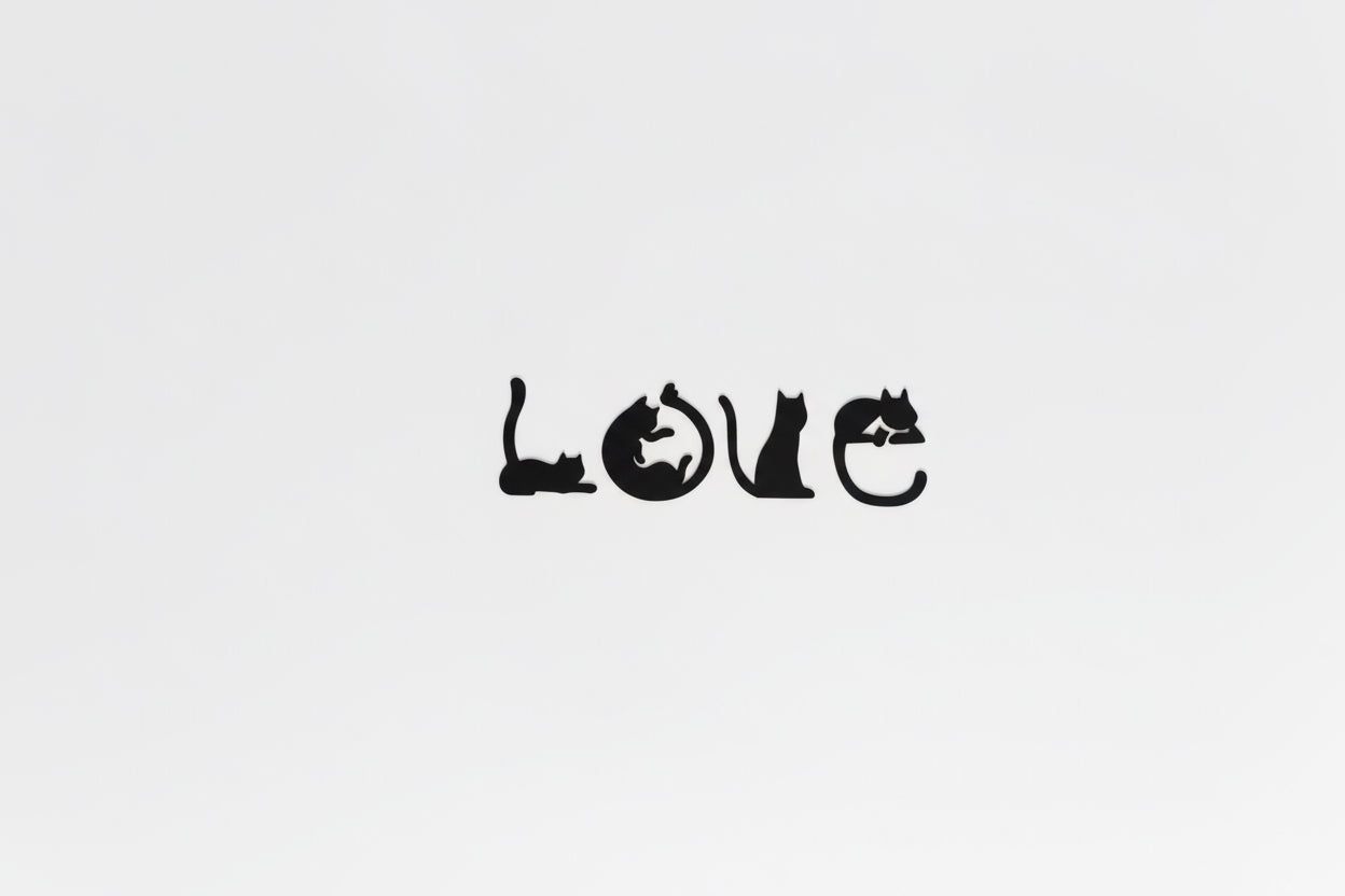 Love Katze Wanddeko