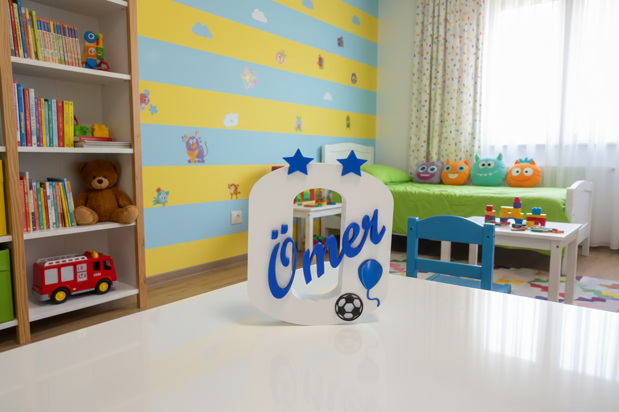 Namensschild mit Anfangsbuchstaben