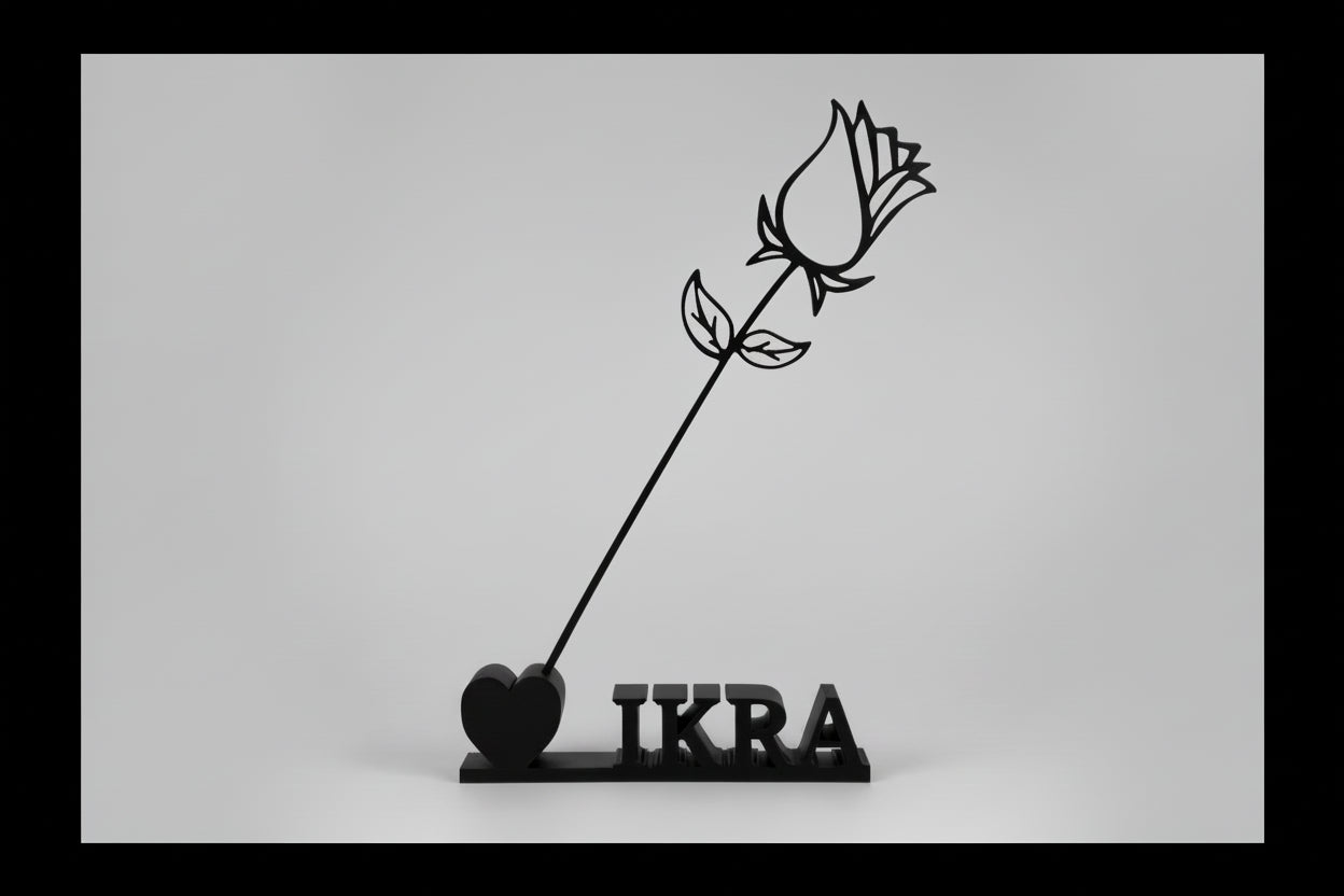 Deko-Rose mit Name